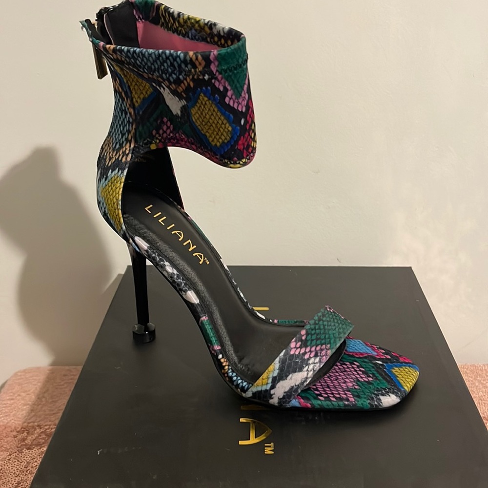 Sexy colorful Snake Skin heels! Just waiting on you!!! ❤️